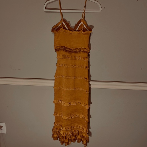 V. Chapman Mustard Ruffle Dress - Picture 3 of 14